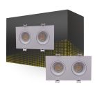 Bright Choice Faretti Duo Bianca | Ritaglio 155x75mm - IP22 - GU10 Fitting