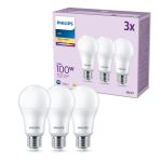 Confezione Multipack 3x Philips Bulbo LED E27 Pera Ghiaccio 13W 1521lm - 827 Bianco Molto Caldo