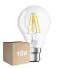 Confezione Multipack 10x Ledvance Classic Performance LED Bulbo B22d Pera Filamento Chiara 7W 806lm - 827 Bianco Molto Caldo | Dimmerabile - Sostitutiva 60W
