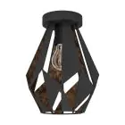 Eglo Luce da soffitto Carlton 1 Acciaio Nero Rame | IP20 - Adatto per 1x E27 