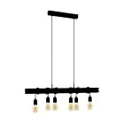 Eglo Luce Pendente Townshend 6 Acciaio Nero | IP20 - Adatto per 6x E27 