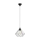 Eglo Luce Pendente Tarbes Nero | IP20 - Adatto per 1x E27 